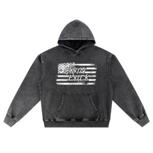 Gavin Evick Band White Flag Snow Wash Oversized Hoodie